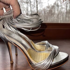 Aldo Silver High Heeled Sandals